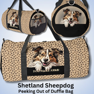 Sac De Sport Ajouter le nom du chien Votre nom, Shetland Sheepd