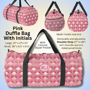 Sac De Sport Ajouter les initiales, Conception abstraite rose
