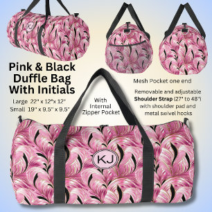 Sac De Sport Ajouter les initiales, molle rose or noir perlées