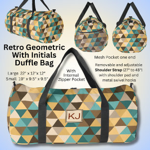 Sac De Sport Ajouter les initiales, rétro Abstrait Triangles ve