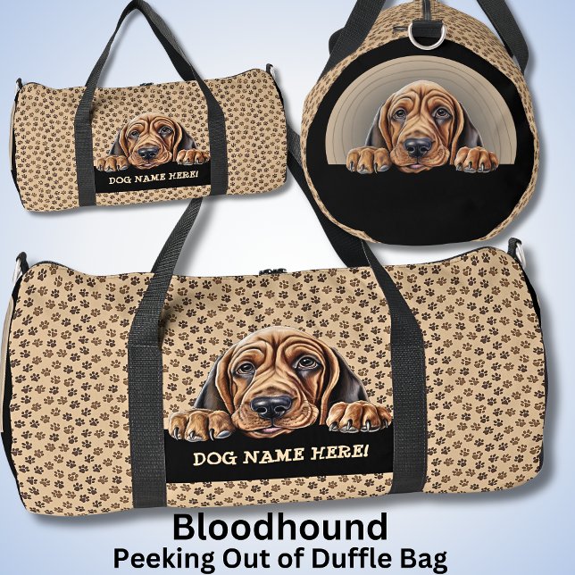 Sac De Sport Ajouter Nom du chien Votre nom, Bloodhound (Créateur téléchargé)