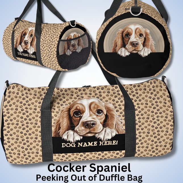 Sac De Sport Ajouter Nom du chien Votre nom, Cocker Spaniel (Créateur téléchargé)
