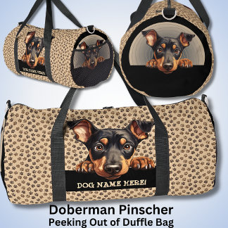 Sac De Sport Ajouter Nom Du Chien Votre Nom, Doberman Pinscher