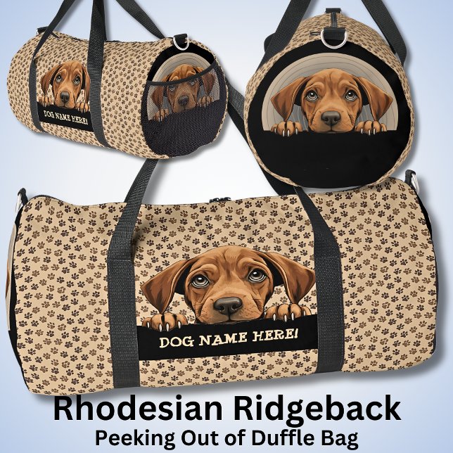 Sac De Sport Ajouter un nom de chien ou votre nom, Rhodesian Ri (Créateur téléchargé)