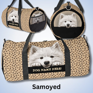 Sac De Sport Ajouter Un Nom De Chien, Votre Nom, Samoyé