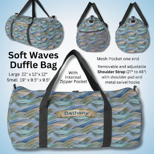 Sac De Sport Ajouter un nom Vagues Vert Bleu Douce