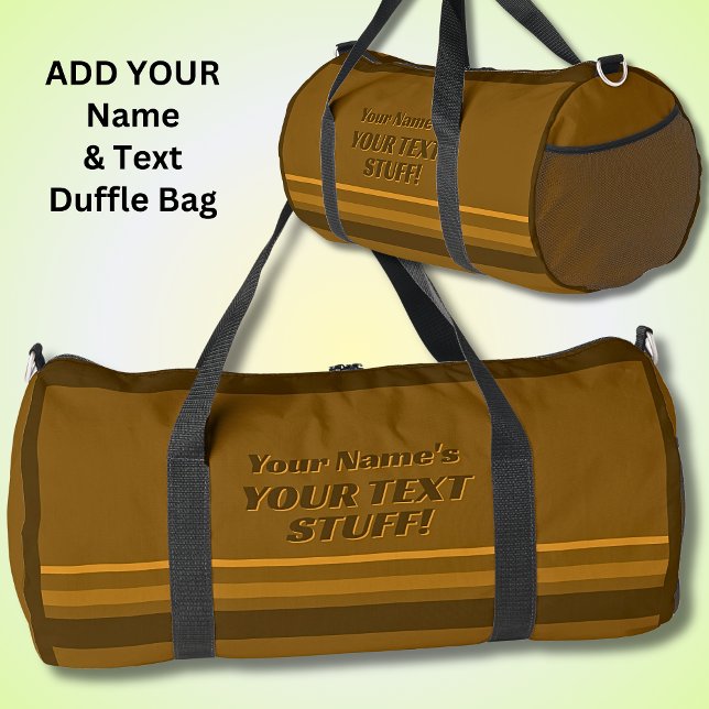 Sac De Sport Ajouter votre nom et le sujet de texte Brown trié (Créateur téléchargé)