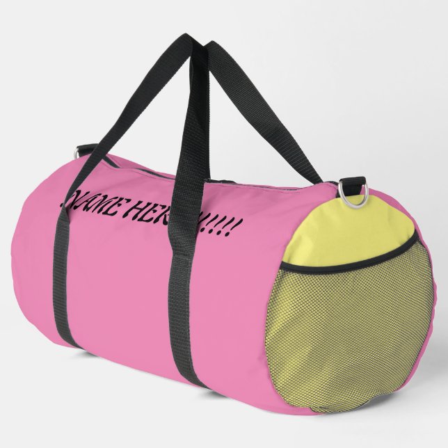 Sac De Sport AJOUTER VOTRE NOM limonade rose (Coin droit)