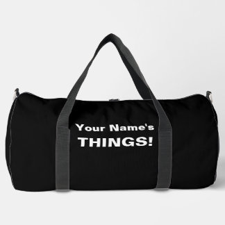 Sac De Sport Ajouter votre nom Objet texte (1 ou 2 lignes) Noir