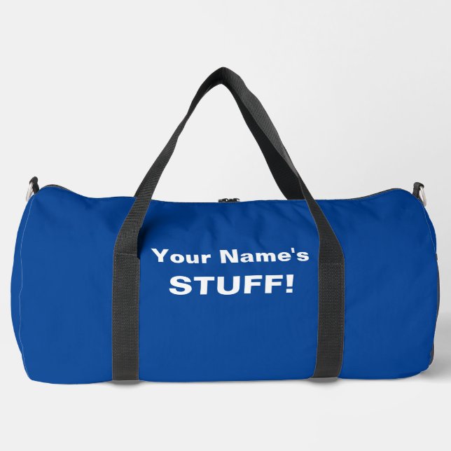 Sac De Sport Ajouter votre nom Objet texte (ou 2 lignes) Bleu (Recto)