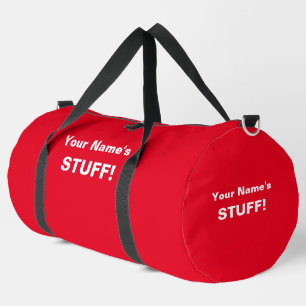 Sac De Sport Ajouter votre nom Objet texte (ou 2 lignes) Rouge