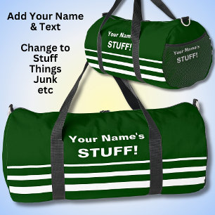 Sac De Sport Ajouter Votre Nom Objet Texte Vert foncé