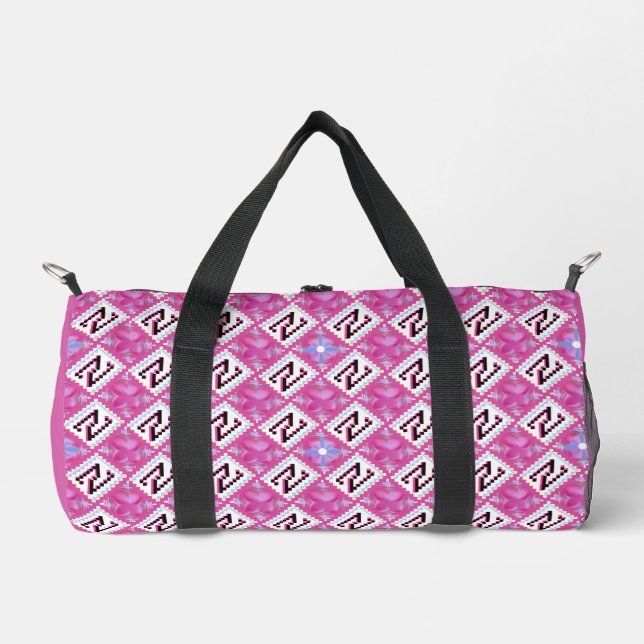 Sac De Sport Alphabet Géométrique Rose Chic Initiale N (Recto)