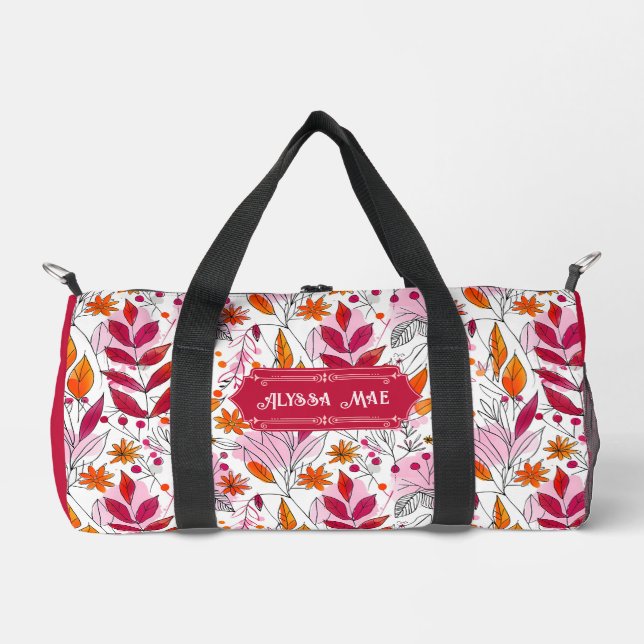 Sac De Sport Alyssa Mae Foliage rose et orange (Recto)