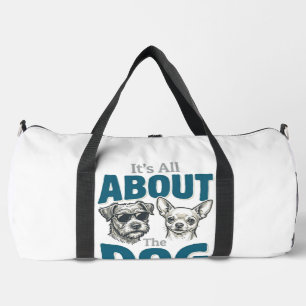 Sac De Sport Amateur de chien drôle Gravure vintage Graphique_1