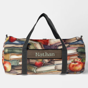 Sac De Sport Amateurs de livres - Suède Brown - Monogramme