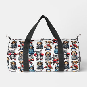 Sac De Sport Amusante Boxe Chat Chien Motif Design