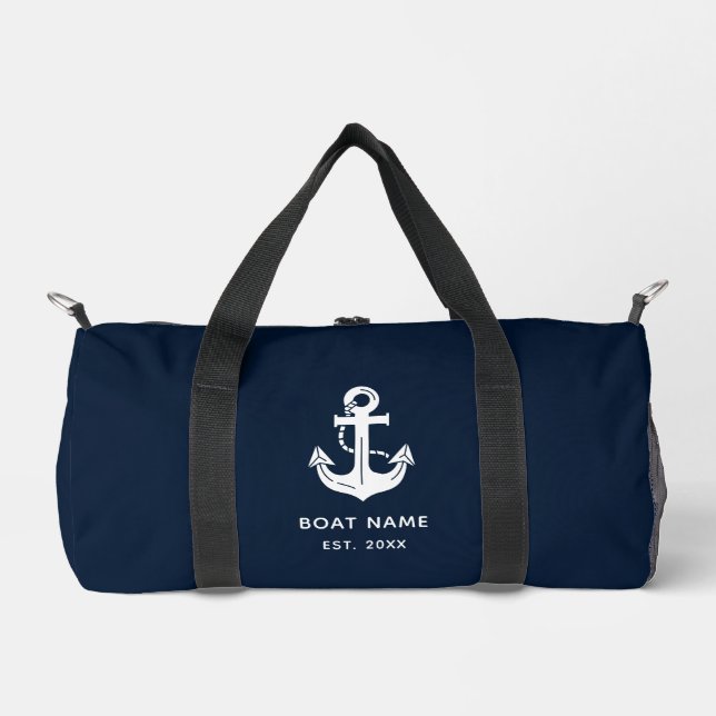 Sac De Sport Ancre marine bleu nuit personnalisée (Recto)