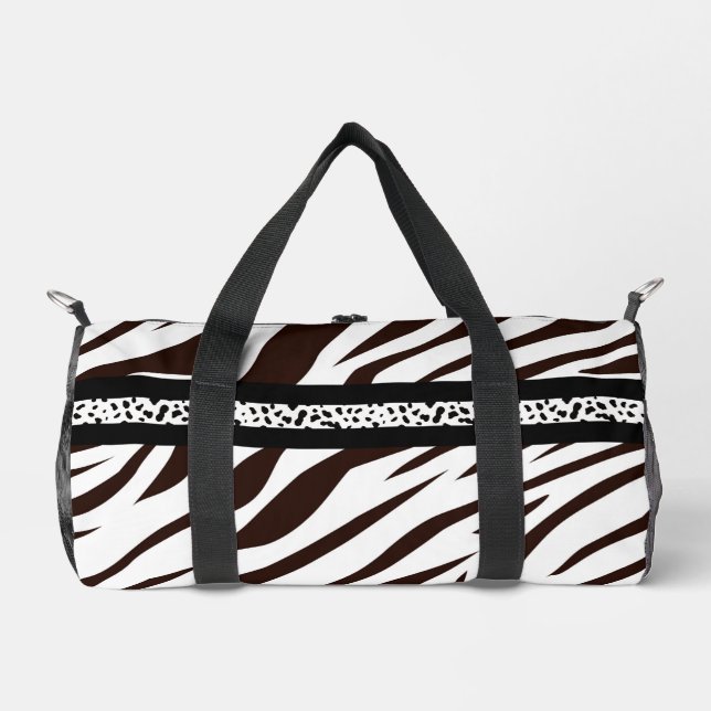 Sac De Sport Animal print zebra black and white  (Recto)