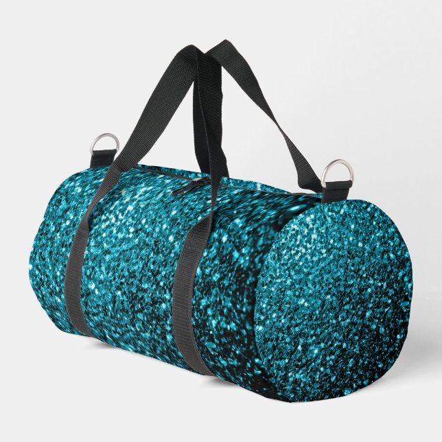 Sac De Sport Aqua bleu imitation parties scintillant scintille (Coin gauche)