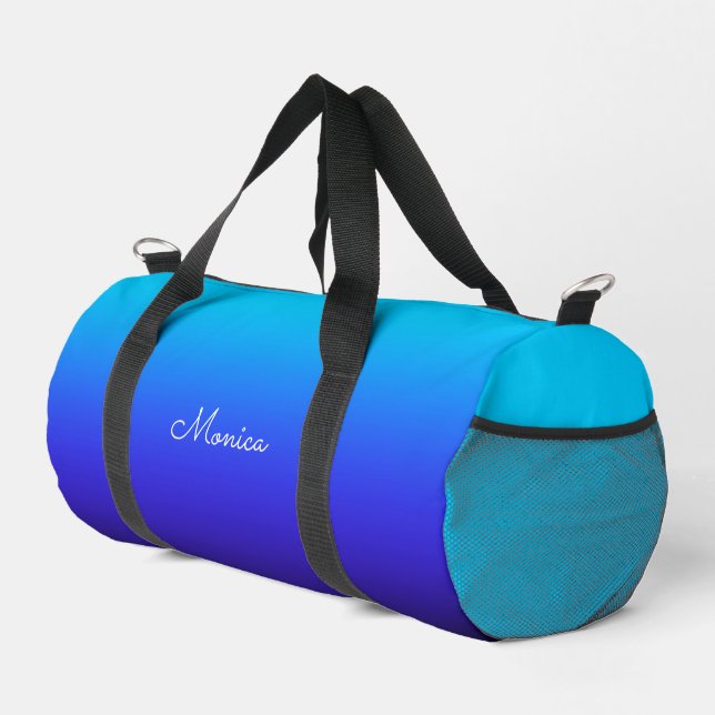 Sac De Sport Aqua Blue Indigo et Black Ombre (Coin droit)