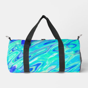 Sac De Sport Aqua Blue Marble Texture Abstrait Motif liquide