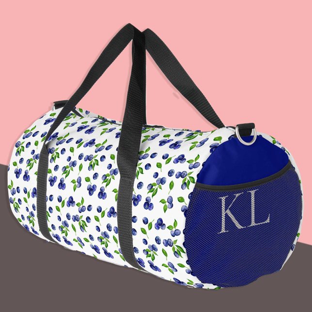 Sac De Sport Aquarelle Blueberries Motif Berry Custom (Créateur téléchargé)