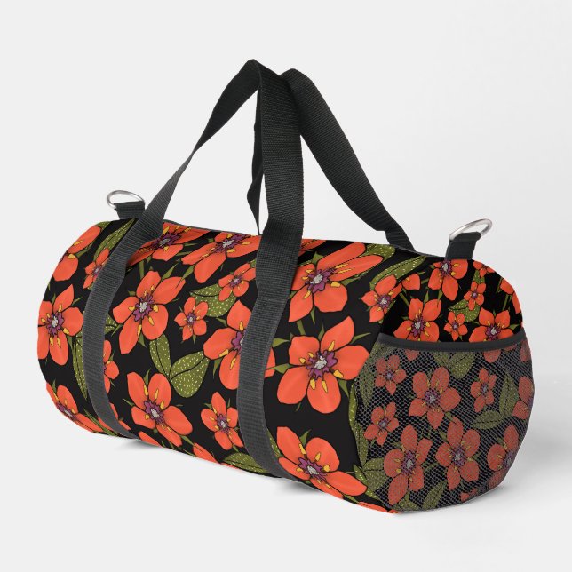 Sac De Sport Aquarelle florale rouge (Coin droit)