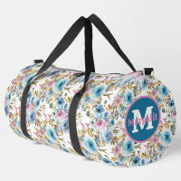 Aquarelle Ice Bleu Rose Floral Roses Grand