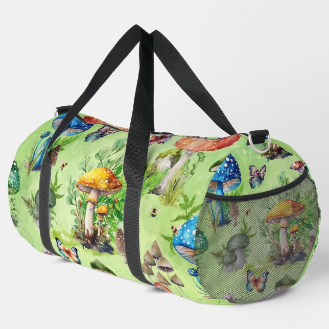 Sac De Sport Aquarelle Whimsical Mushroom Garden (Coin droit)
