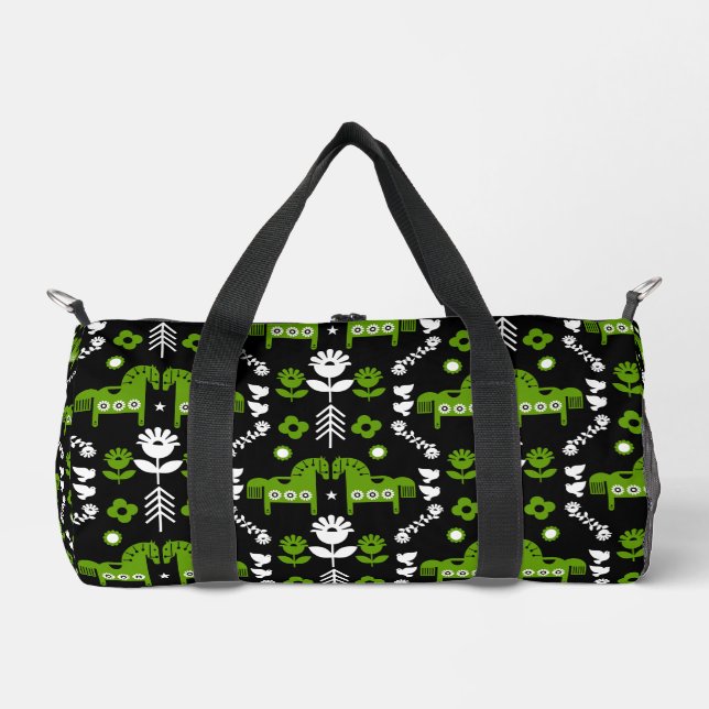 Sac De Sport Art populaire de cheval scandinave (Recto)