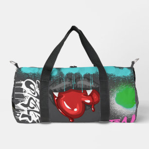 Sac De Sport Attention un vampire mange coeur Spray peinture