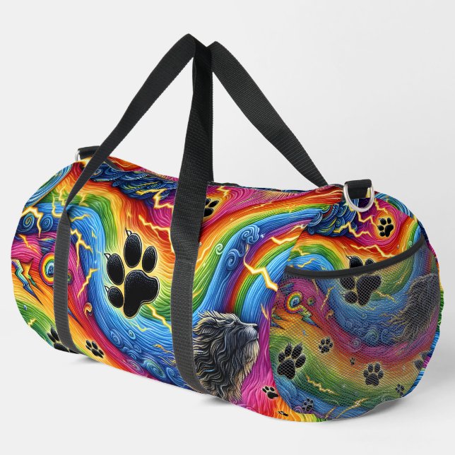 Sac De Sport Aventure animale à empreinte de patte psychédéliqu (Coin droit)