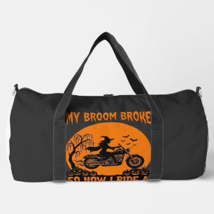 Sac De Sport Balai Casse Halloween Sorcière Moto Chauves-Souris