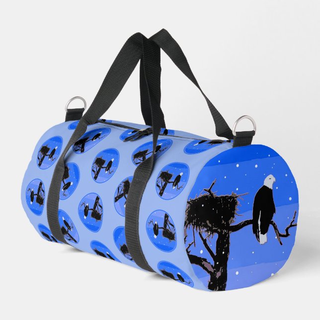 Sac De Sport Bald Eagle en hiver - Art original de la faune (Coin gauche)