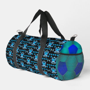 Sac De Sport Balle de Football Bleu Néon Cadeaux Personnalisé