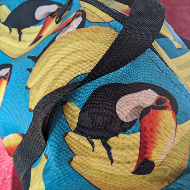 Sac De Sport Bananes toucans Turquoises tropicaux Oiseaux et Mo (Fun tropical toucan birds pattern duffel bag with bananas)