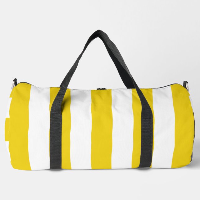Sac De Sport Bandes Jaunes, Blancs, Motif rayé (Recto)