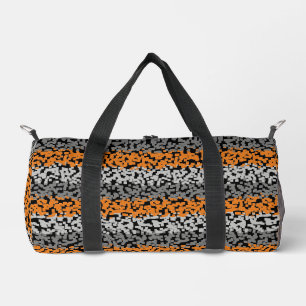 Sac De Sport Bandes pixellisées numériques orange gris et noir
