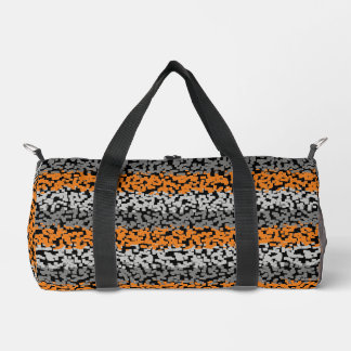 Sac De Sport Bandes pixellisées numériques orange gris et noir