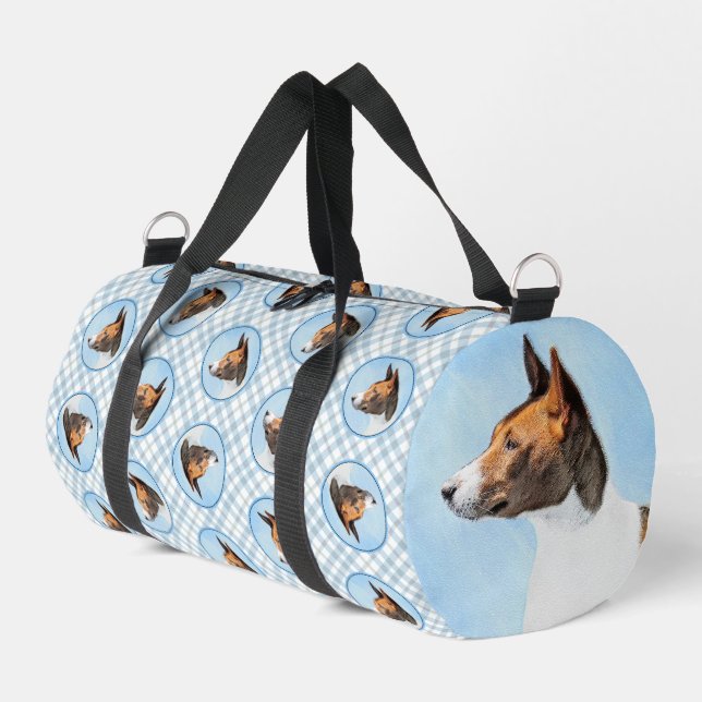 Sac De Sport Basenji Peinture Marron Rouge Bigarré Chien Mignon (Coin gauche)