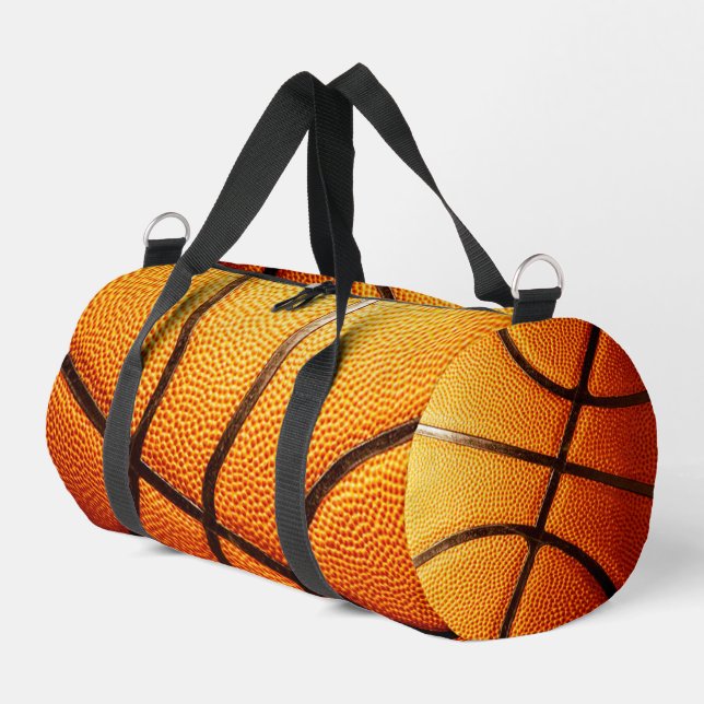 Sac De Sport Basketball orange grumeleux,  (Coin gauche)