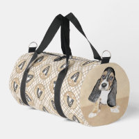Basset Hound Peinture de chiot Tri-color Cute Dog 