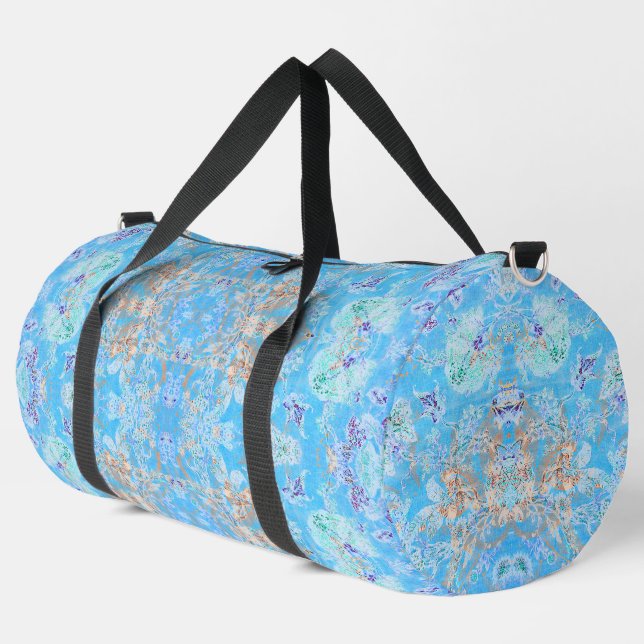 Sac De Sport Beau bleu pastel floral (Coin gauche)