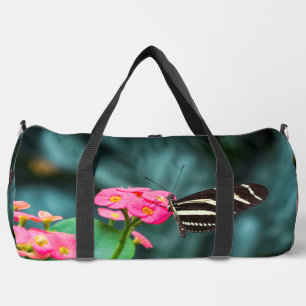 Sac De Sport Beau papillon sur une fleur rose