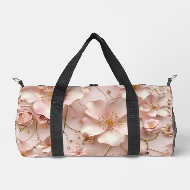 Sac De Sport Beau Pastel Rose Doux Floral (Recto)