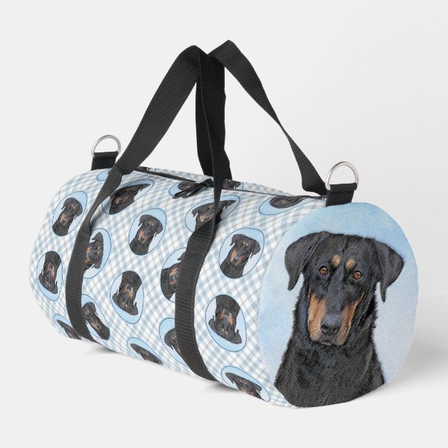 Sac De Sport Beauceron Peinture en noir et en bronze Cheepdog C (Coin gauche)