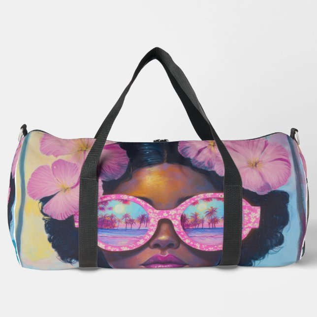 Sac De Sport Beauté tropicale dans les tons roses (Recto)