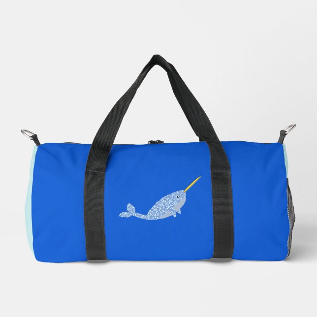 Sac De Sport Bébé Bleu mou Garçon Narwhal Baguette (Recto)