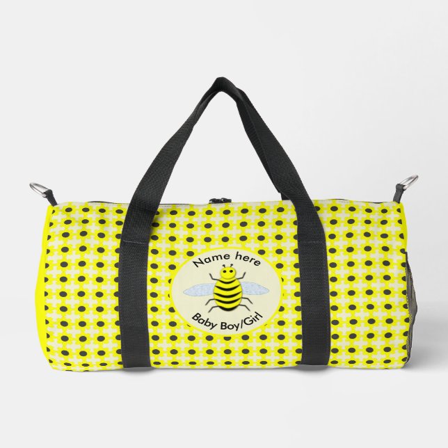 Sac De Sport Bébé jaune mignon Bee Genre Neutre Couche personna (Recto)